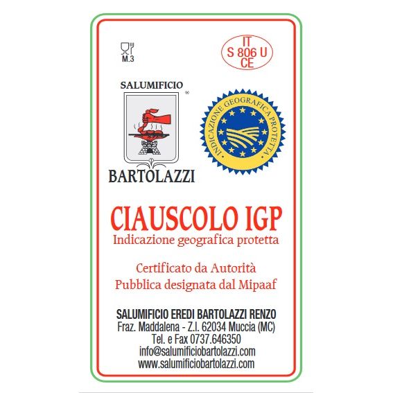 CIAUSCOLO IGP Indicazione Geografica Protetta (500/550grammi) PRODOTTO DISPONIBILE SOLO ON LINE
